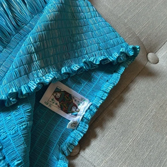 Queen of Sparkles Aqua Blue Swing Shorts Size XS - Picture 5 of 9